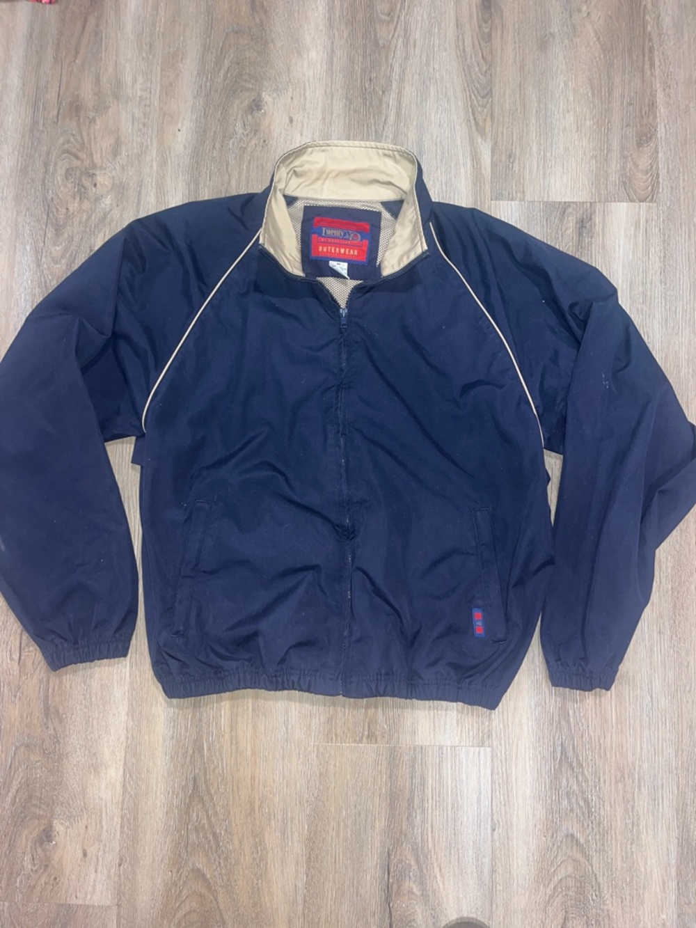 20x by wrangler Navy Windbreaker with Cream Contrast Collar